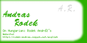 andras rodek business card